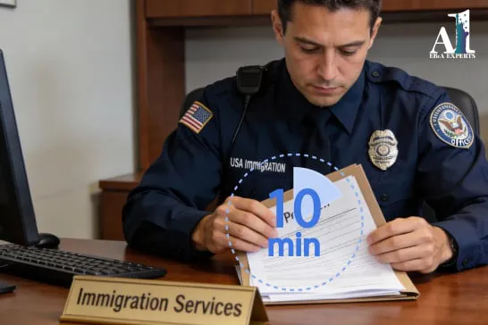 USCIS officers review an EB1A petition in the first 10 minutes 