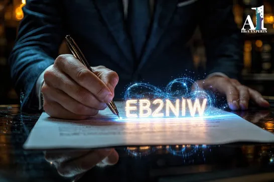 Tech professional drafting an EB2 NIW proposed endeavor statement for a USCIS immigration petition.