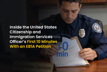USCIS officers review an EB1A petition in the first 10 minutes